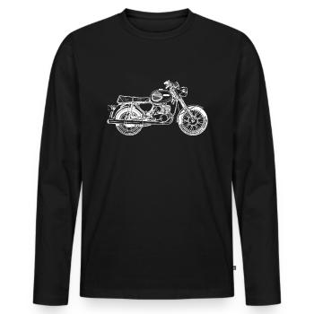 MZ TS 250/1 - Ostalgie - Männer Premium Bio Langarmshirt - Schwarz - Vorne - Nico (187cm)