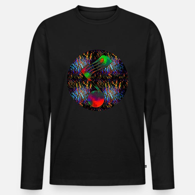 Musiknote - "ONE" - Männer Premium Bio Langarmshirt - Schwarz