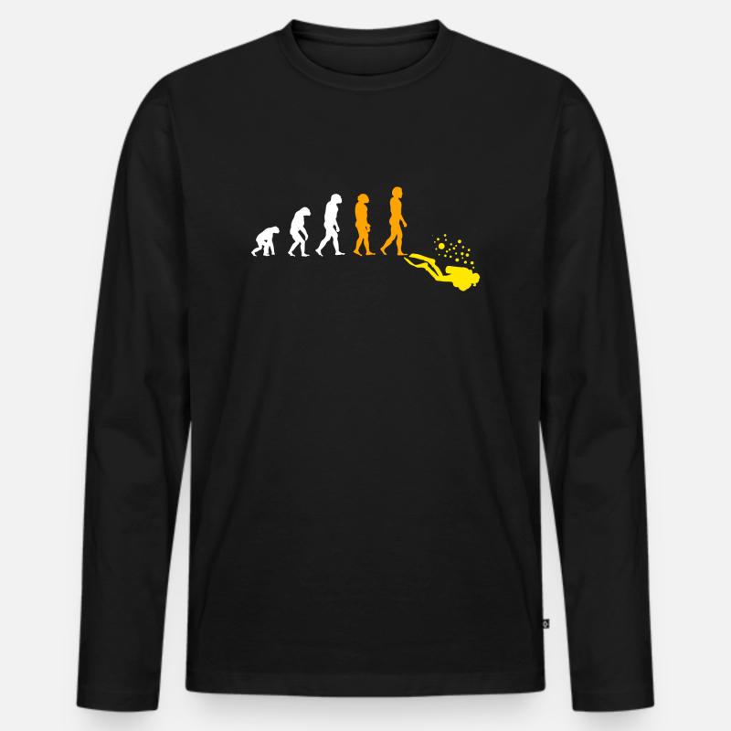 Diving Diver Scuba Evolution - Men's Premium Organic Long Sleeve Shirt - black