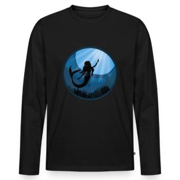 Sirène sous l’eau - T-shirt manches longues Premium bio Homme - noir - Devant - Nico (187cm)