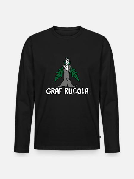 Graf Rucola - Männer Premium Bio Langarmshirt - Schwarz