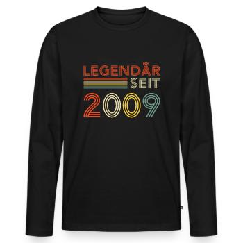 16. Geburtstag Junge Mädchen 16 Jahre 2009 Lustig - Männer Premium Bio Langarmshirt - Schwarz - Vorne - Nico (187cm)