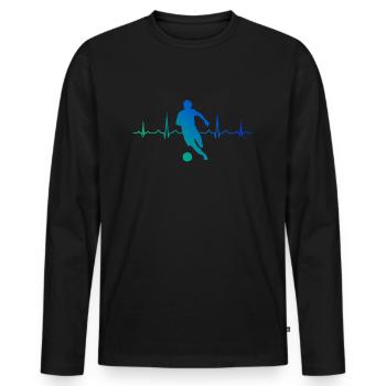 Fussball Soccer Football Herren Fussballspielen - Männer Premium Bio Langarmshirt - Schwarz - Vorne - Nico (187cm)