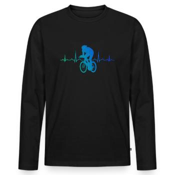 Vélo de route vélo de route pour hommes vélo de course vélo de route - T-shirt manches longues Premium bio Homme - noir - Devant - Nico (187cm)