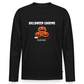 Halloween Loading Please Wait - Men's Premium Organic Long Sleeve Shirt - black - Front - Nico (187cm)
