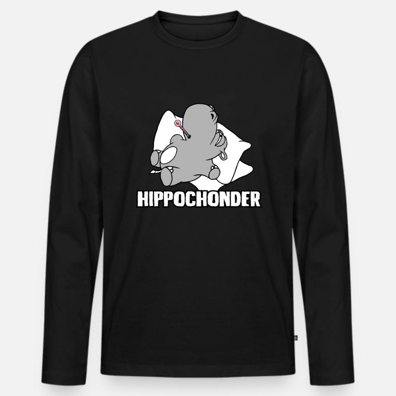 Hippochonder - Männer Premium Bio Langarmshirt - Schwarz