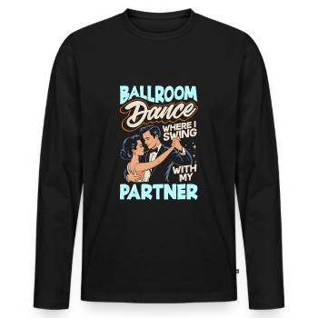 Danse de salon Partenaire de danse Tenue Danseuse Danse - T-shirt manches longues Premium bio Homme - noir - Devant - Nico (187cm)