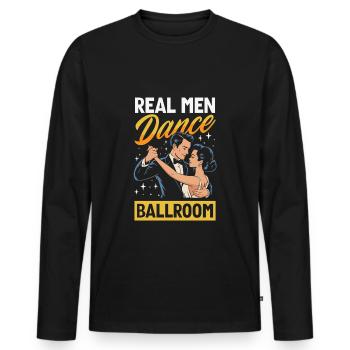 Echte Männer Tanzen Ballroom Gesellschaftstanz - Männer Premium Bio Langarmshirt - Schwarz - Vorne - Nico (187cm)