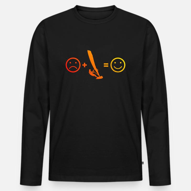 Damen Windsurf Surfen Windsurfen Surfer Windsurfer - Männer Premium Bio Langarmshirt - Schwarz