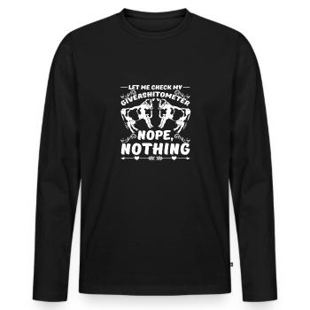 Kuhliebhaber Überprüfen Sie mein Giveashitometer Lustiger Sarkasmus - Männer Premium Bio Langarmshirt - Schwarz - Vorne - Nico (187cm)