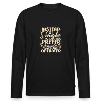 Anstelle von Single Independent Owned und - Männer Premium Bio Langarmshirt - Schwarz - Vorne - Nico (187cm)