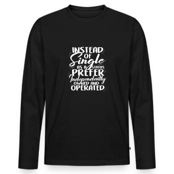 Anstelle von Single Independent Owned und - Männer Premium Bio Langarmshirt - Schwarz - Vorne - Nico (187cm)