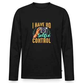 Photography I have No Selfie Control Funny Selfie - Men's Premium Organic Long Sleeve Shirt - black - Front - Nico (187cm)