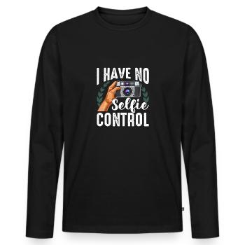Photography I have No Selfie Control Funny Selfie - Men's Premium Organic Long Sleeve Shirt - black - Front - Nico (187cm)