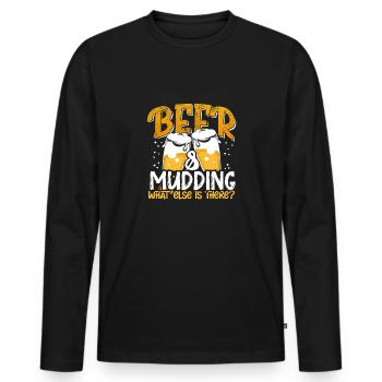 Mudder Gift Beer et Mudding Quoi d’autre y a-t-il d’autre - T-shirt manches longues Premium bio Homme - noir - Devant - Nico (187cm)