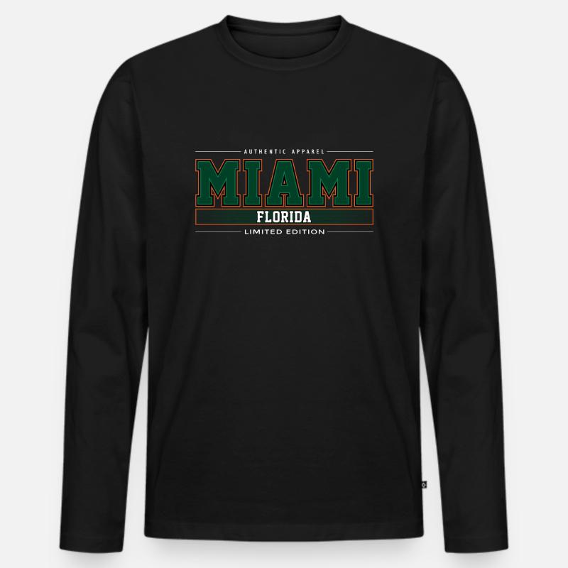 Miami - Männer Premium Bio Langarmshirt - Schwarz