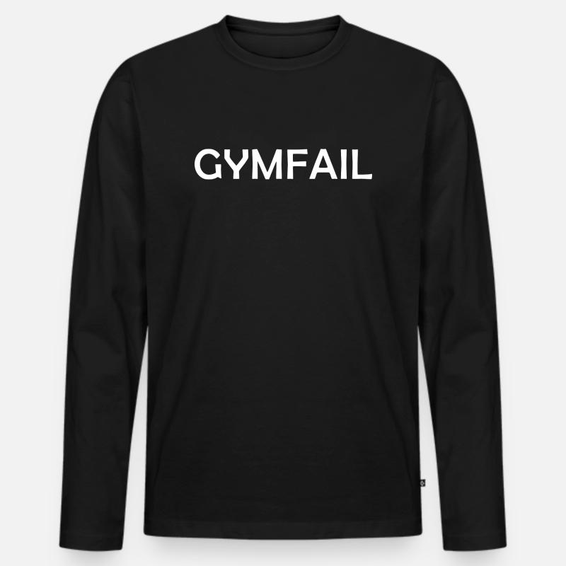Gymfail - Männer Premium Bio Langarmshirt - Schwarz