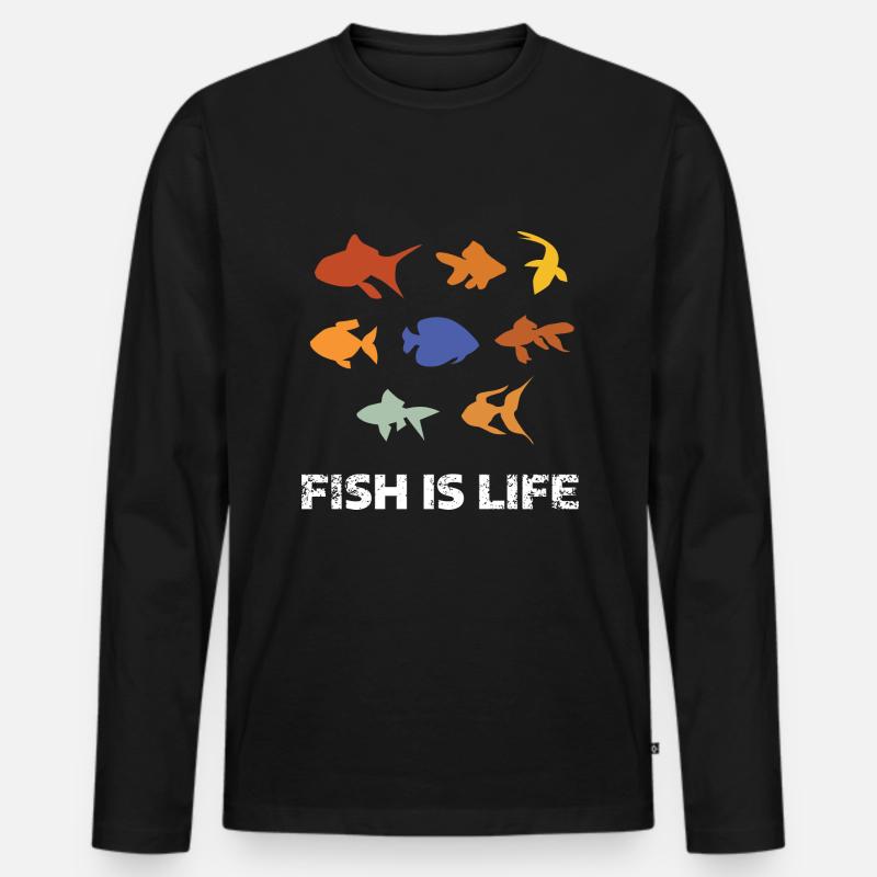 Aquarium Aquaristik - Männer Premium Bio Langarmshirt - Schwarz