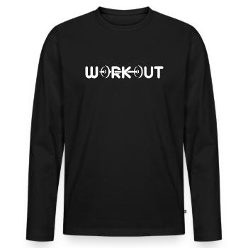 Workout - Men's Premium Organic Long Sleeve Shirt - black - Front - Nico (187cm)