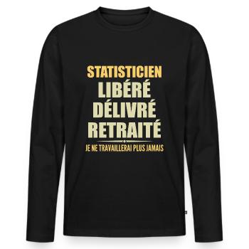 Statistician celebrates his retirement with humor cadea - Men's Premium Organic Long Sleeve Shirt - black - Front - Nico (187cm)