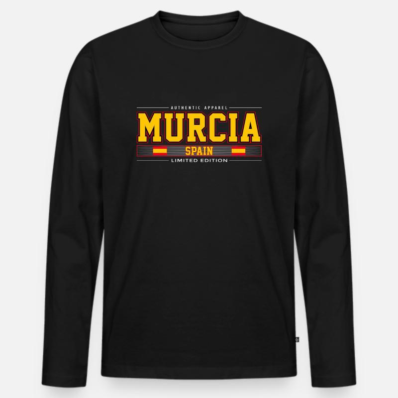Murcia - Männer Premium Bio Langarmshirt - Schwarz