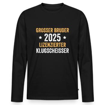 Big Brother 2025 sous licence Smartass - T-shirt manches longues Premium bio Homme - noir - Devant - Nico (187cm)