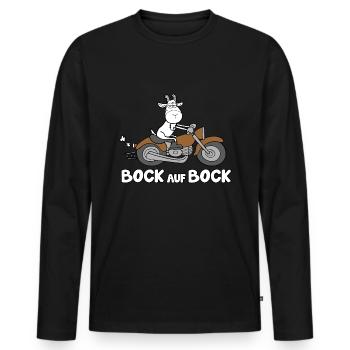 Bock auf Bock - Männer Premium Bio Langarmshirt - Schwarz - Vorne - Nico (187cm)