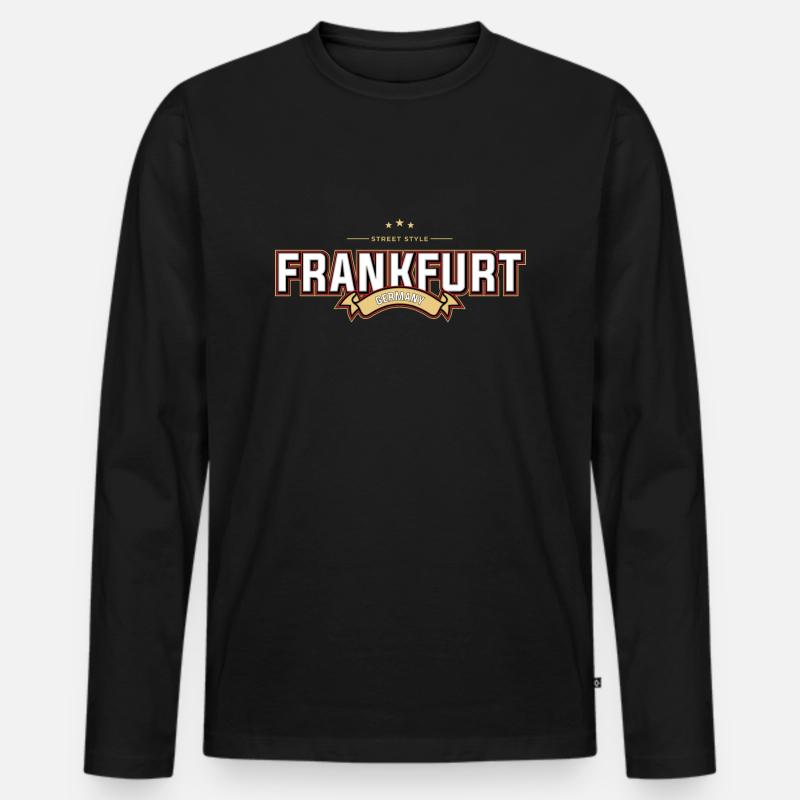 Frankfurt - Männer Premium Bio Langarmshirt - Schwarz
