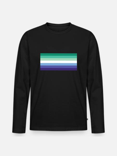 Gay Man Pride Flag - Men's Premium Organic Long Sleeve Shirt - black