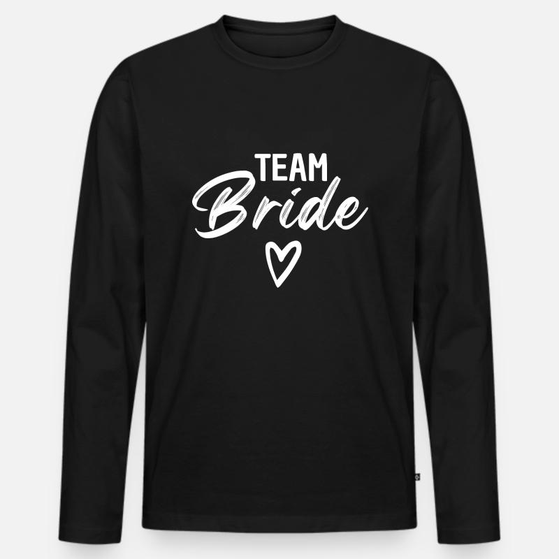 TEAM BRAUT - Männer Premium Bio Langarmshirt - Schwarz