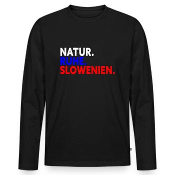Nature Tranquility Slovenia Gift Slovenia Holiday - Men's Premium Organic Long Sleeve Shirt - black - Front - Nico (187cm)