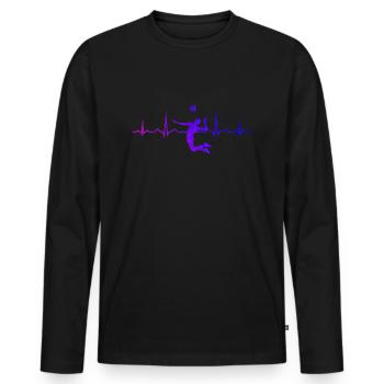 Men's Beach Volley Volley Volleyball - Men's Premium Organic Long Sleeve Shirt - black - Front - Nico (187cm)