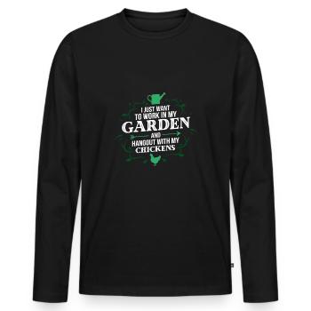 JARDINAGE - Je veux juste travailler dans mon jardin Chick - T-shirt manches longues Premium bio Homme - noir - Devant - Nico (187cm)