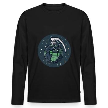 Globe Globe comme une grenade - T-shirt manches longues Premium bio Homme - noir - Devant - Nico (187cm)