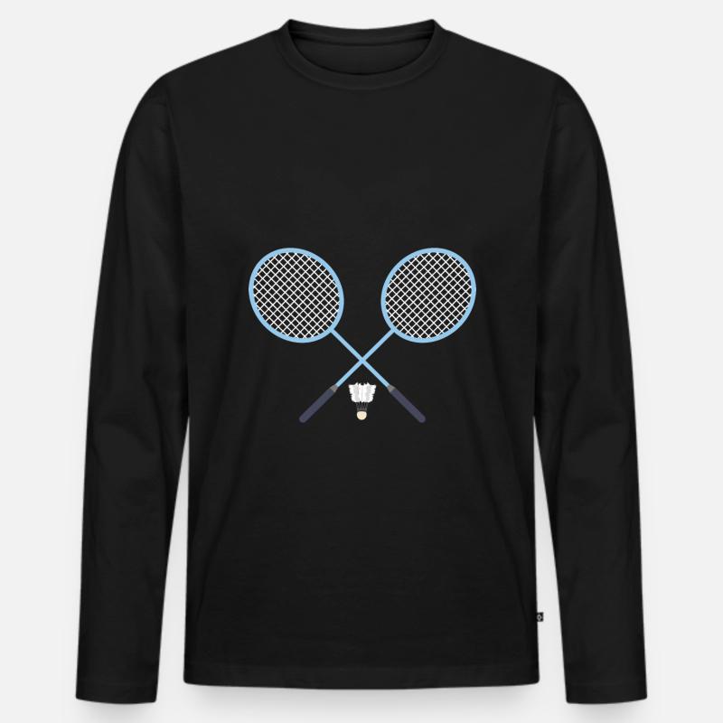Federball Badminton Badmintonschläger - Männer Premium Bio Langarmshirt - Schwarz