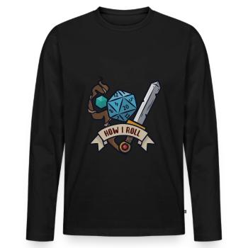 Roleplay dice - Men's Premium Organic Long Sleeve Shirt - black - Front - Nico (187cm)