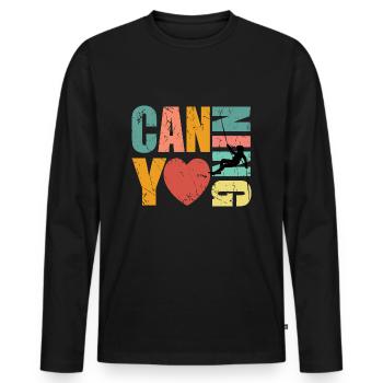 Canyoning Lover Canyoneer - Men's Premium Organic Long Sleeve Shirt - black - Front - Nico (187cm)