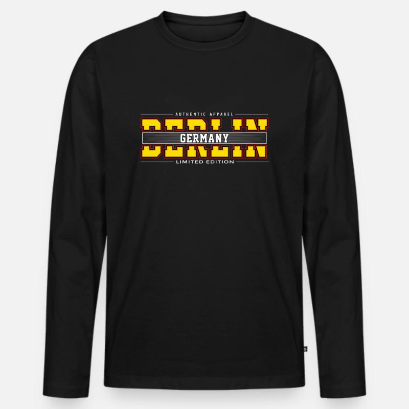 Berlin - Männer Premium Bio Langarmshirt - Schwarz