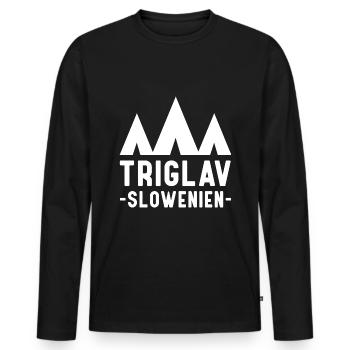 Triglav Slowenien Souvenir Slovenia - Männer Premium Bio Langarmshirt - Schwarz - Vorne - Nico (187cm)