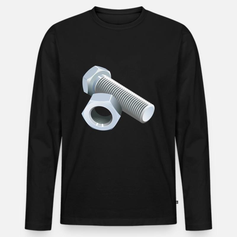 Schraube - Männer Premium Bio Langarmshirt - Schwarz