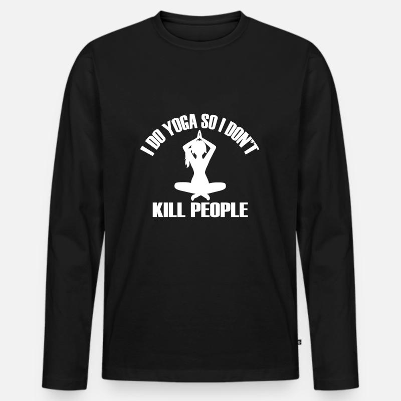 YOGA - Männer Premium Bio Langarmshirt - Schwarz