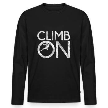 Geschenk Kletterer Boulderer klettern bouldern - Männer Premium Bio Langarmshirt - Schwarz - Vorne - Nico (187cm)