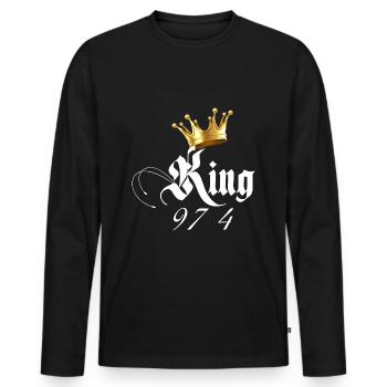 King 974 Reunion Island Papa Et Fils - Men's Premium Organic Long Sleeve Shirt - black - Front - Nico (187cm)