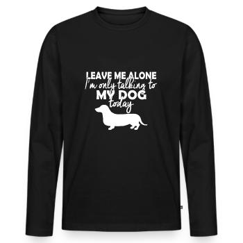 Hund Hunde Haustier Dackel Dachshund Geschenk - Männer Premium Bio Langarmshirt - Schwarz - Vorne - Nico (187cm)