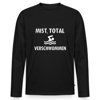 Total verschwommen - Männer Premium Bio Langarmshirt - Schwarz - Vorne - Nico (187cm)