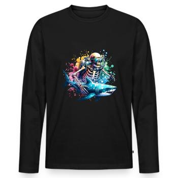 Tauchen Taucher - Männer Premium Bio Langarmshirt - Schwarz - Vorne - Nico (187cm)