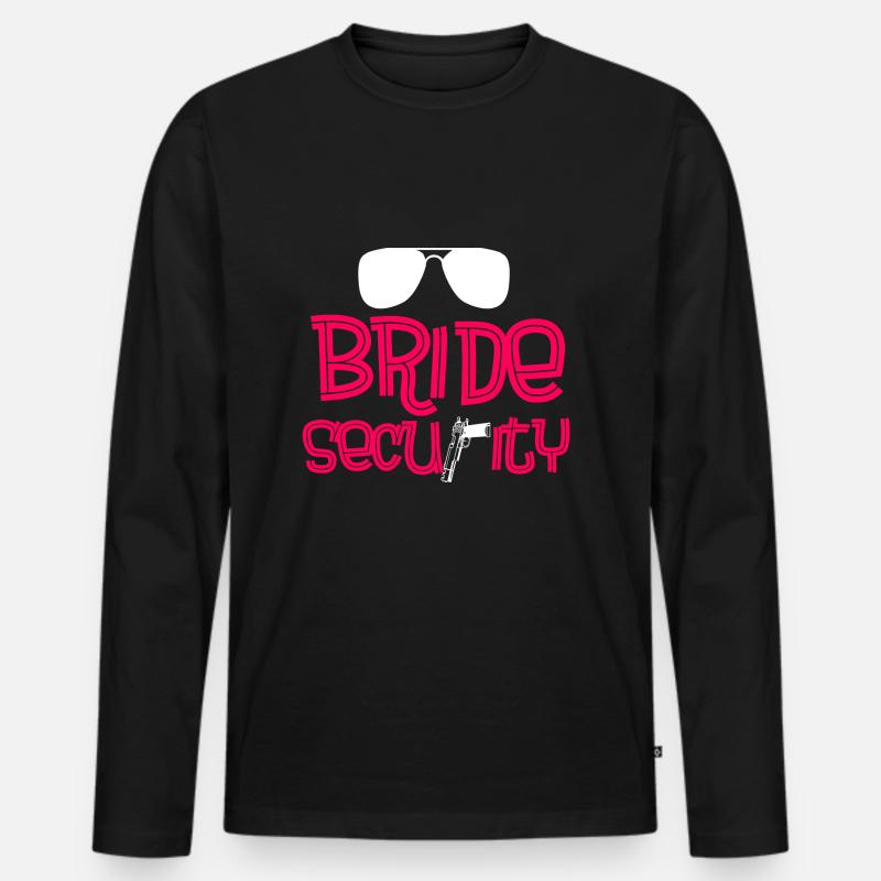 Bride security - Männer Premium Bio Langarmshirt - Schwarz