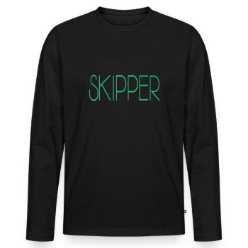 Skipper - Männer Premium Bio Langarmshirt - Schwarz - Vorne - Nico (187cm)
