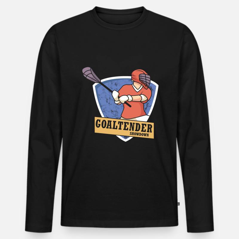Lacrosse - Männer Premium Bio Langarmshirt - Schwarz