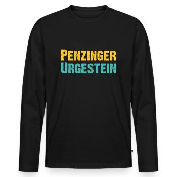 Penzinger Urgestein Wien Österreich Spruch - Männer Premium Bio Langarmshirt - Schwarz - Vorne - Nico (187cm)